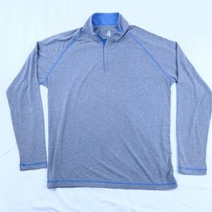 johnnie-O Gray and Blue Performance Hoodie